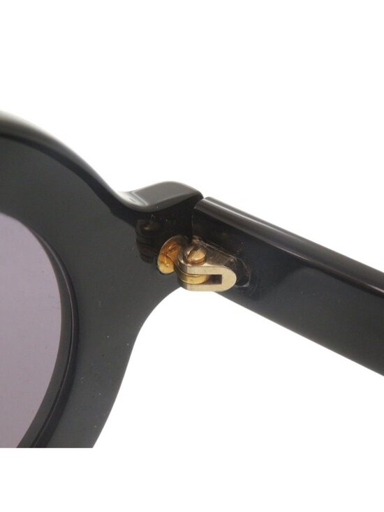 Chanel Vintage CC Logo Round Acetate Black Sunglasses Eyewear